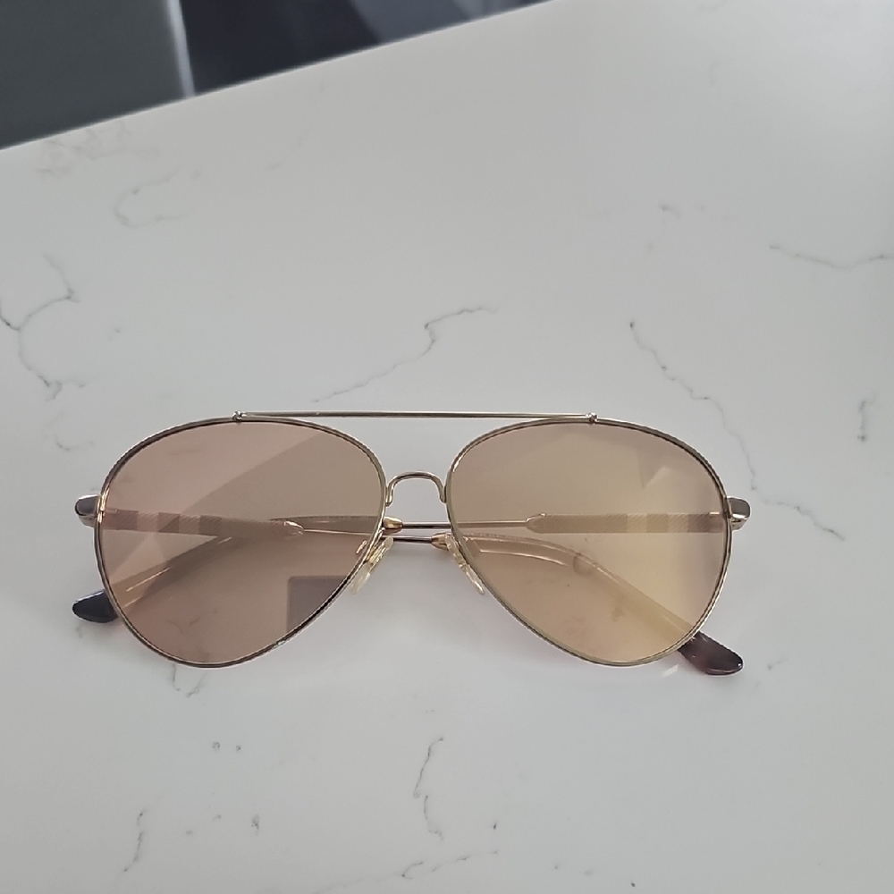 Burberry Gold Aviator Sunglasses with Black Case - Picture 7 of 13